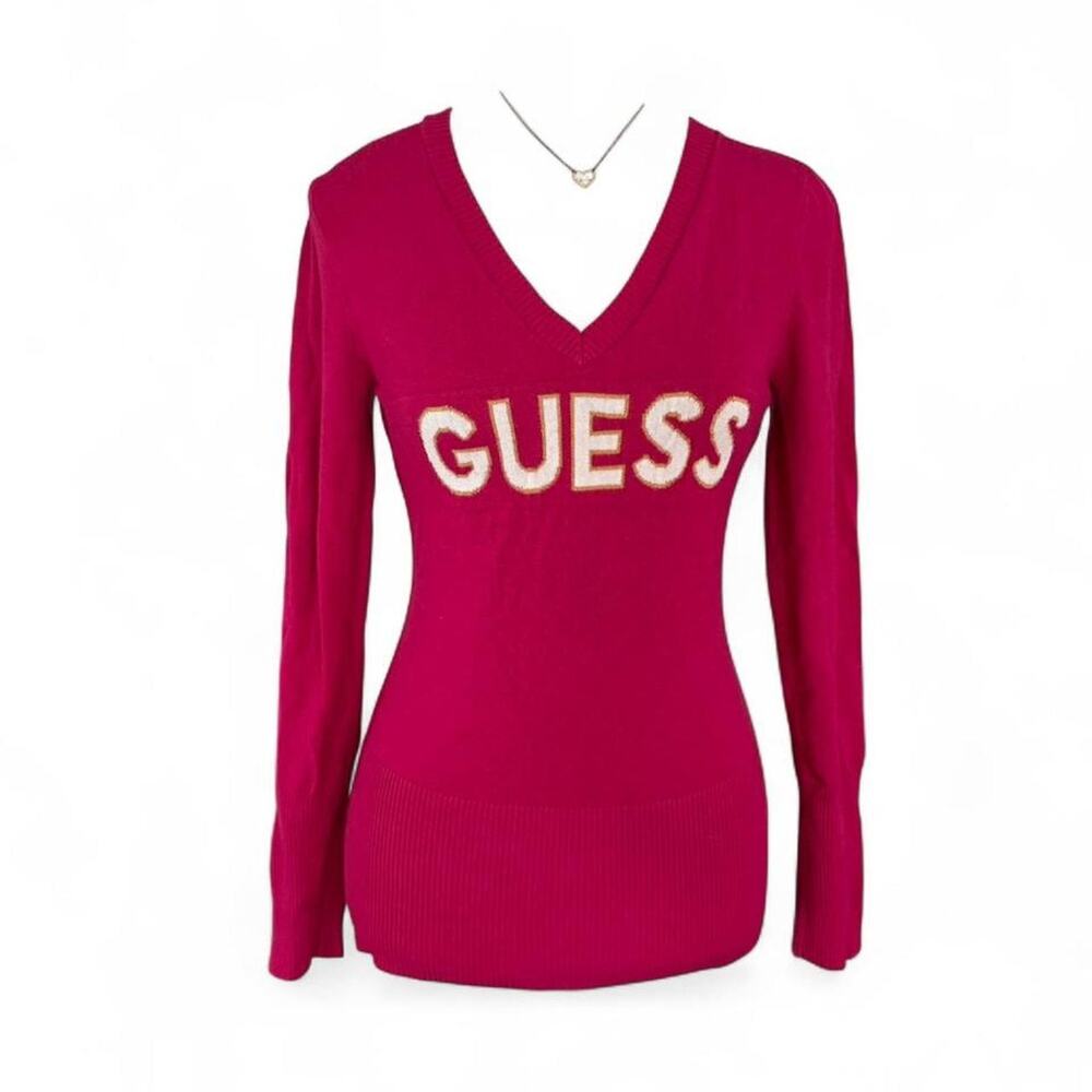 Guess Embroidered Logo Y2K Twee 2000s long sleeve women’s size small Cali Girl